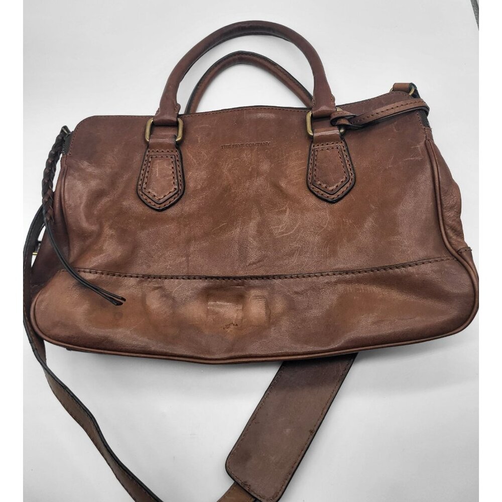 FRYE Jamie Satchel Brown Leather Double Handle Travel Work Bag Purse - Picture 2 of 12